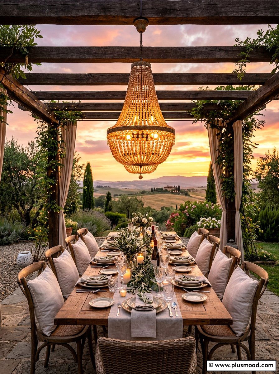 Outdoor Chandelier - 25 summer garden lighting ideas