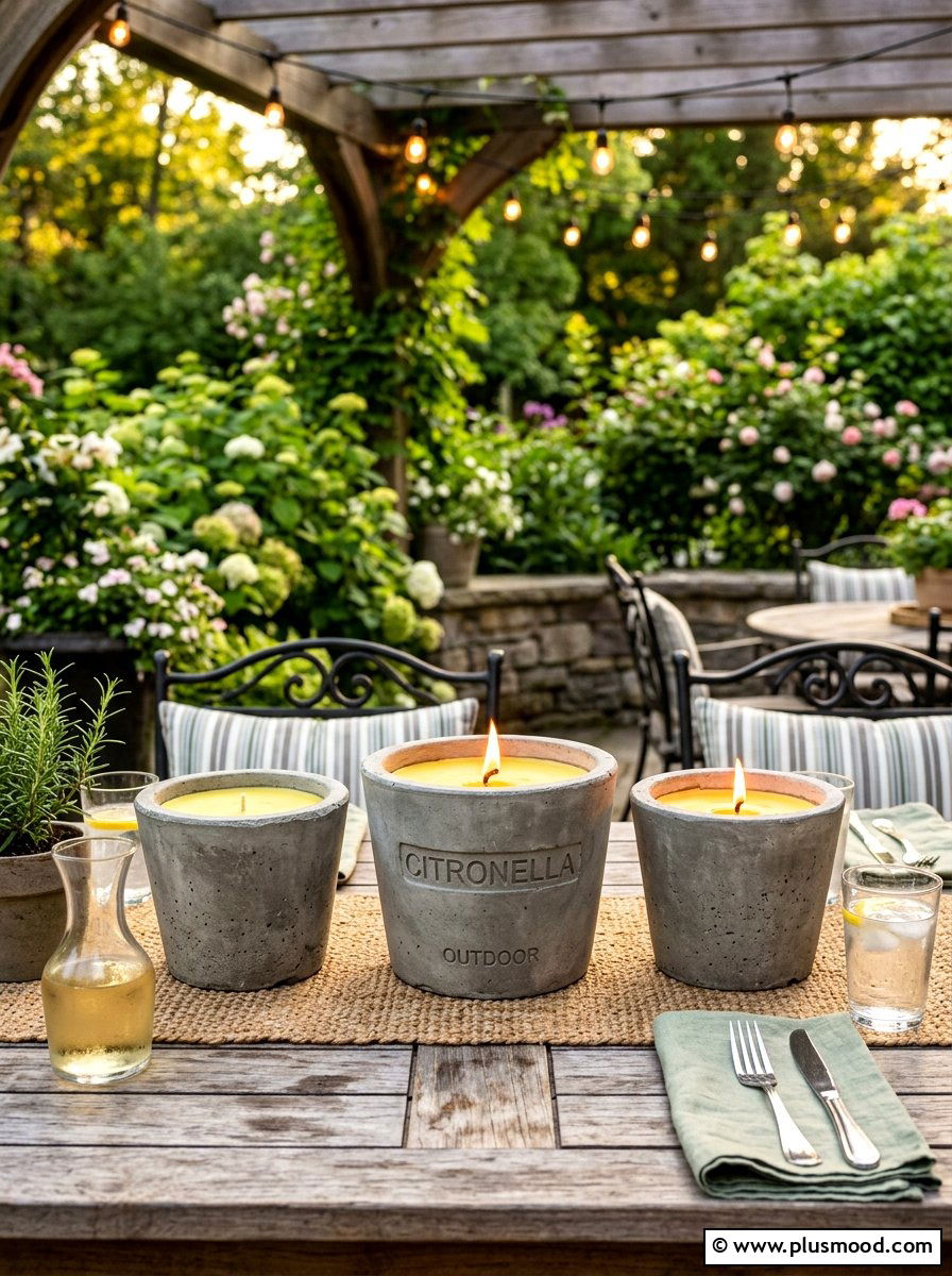 Outdoor Citronella Candles - 25 summer apartment balcony ideas