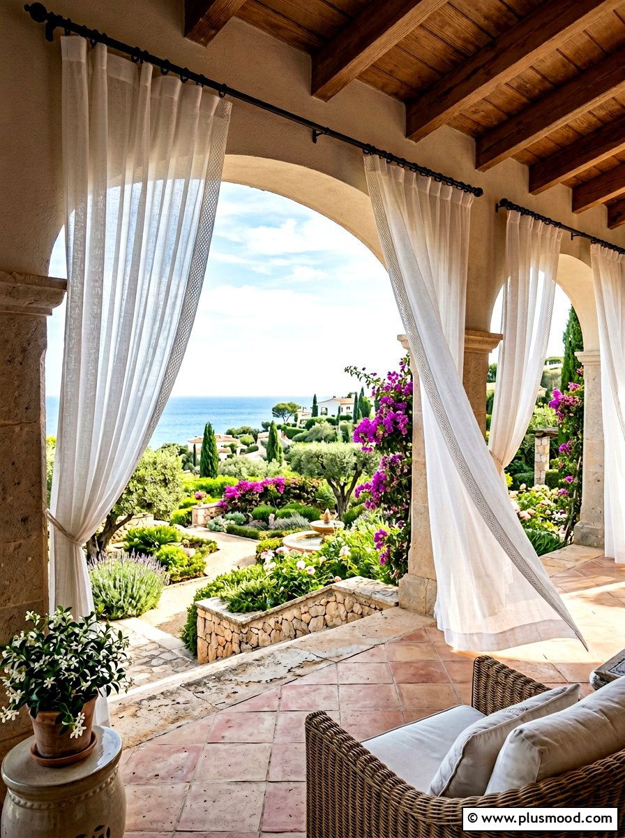 Outdoor Curtain Panel - 25 viral summer porch ideas