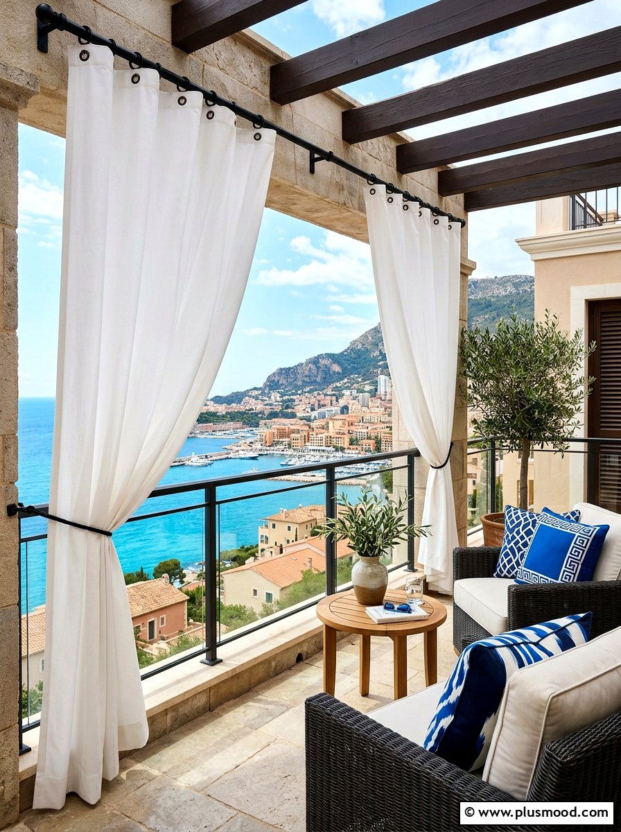 Outdoor Curtain - 25 summer balcony shade ideas