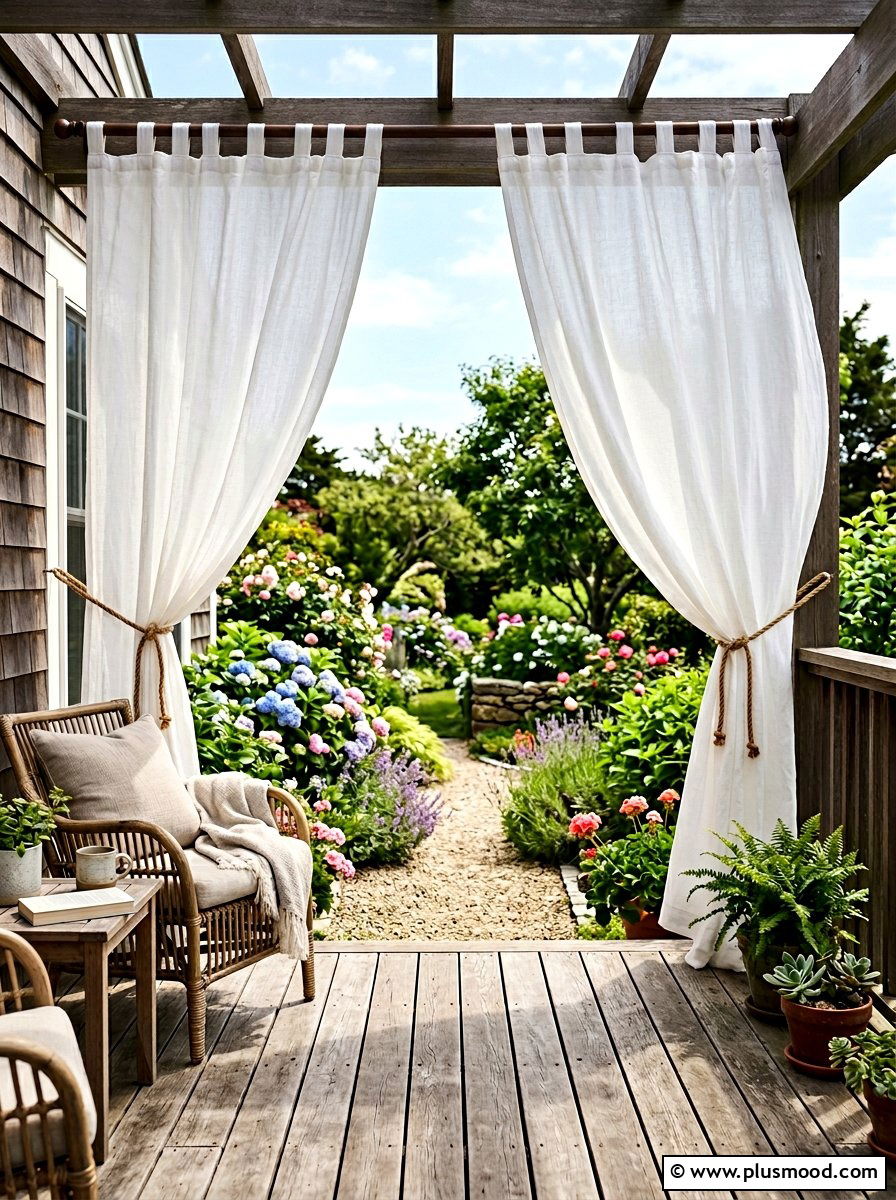 Outdoor Curtains For Deck - 25 summer cooling backyard ideas