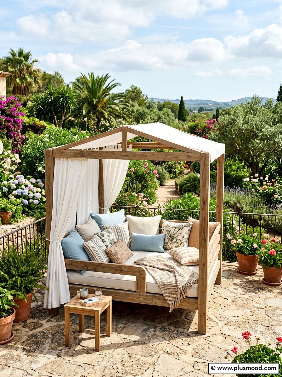 Outdoor Daybed With Canopy - 25 summer backyard cooling ideas