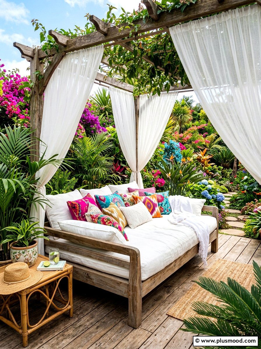 Outdoor Daybed - 25 summer boho patio decor ideas