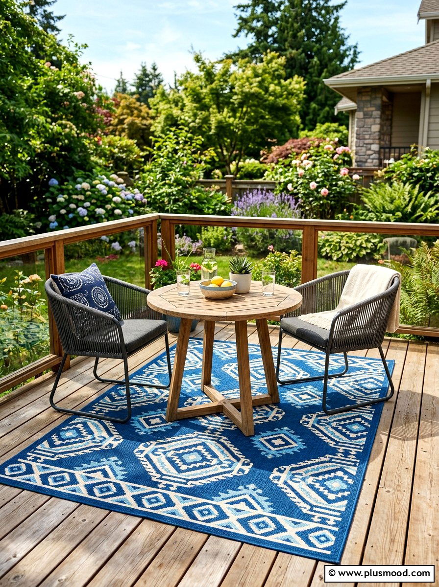 Outdoor Deck Rug - 25 summer small deck ideas for summer