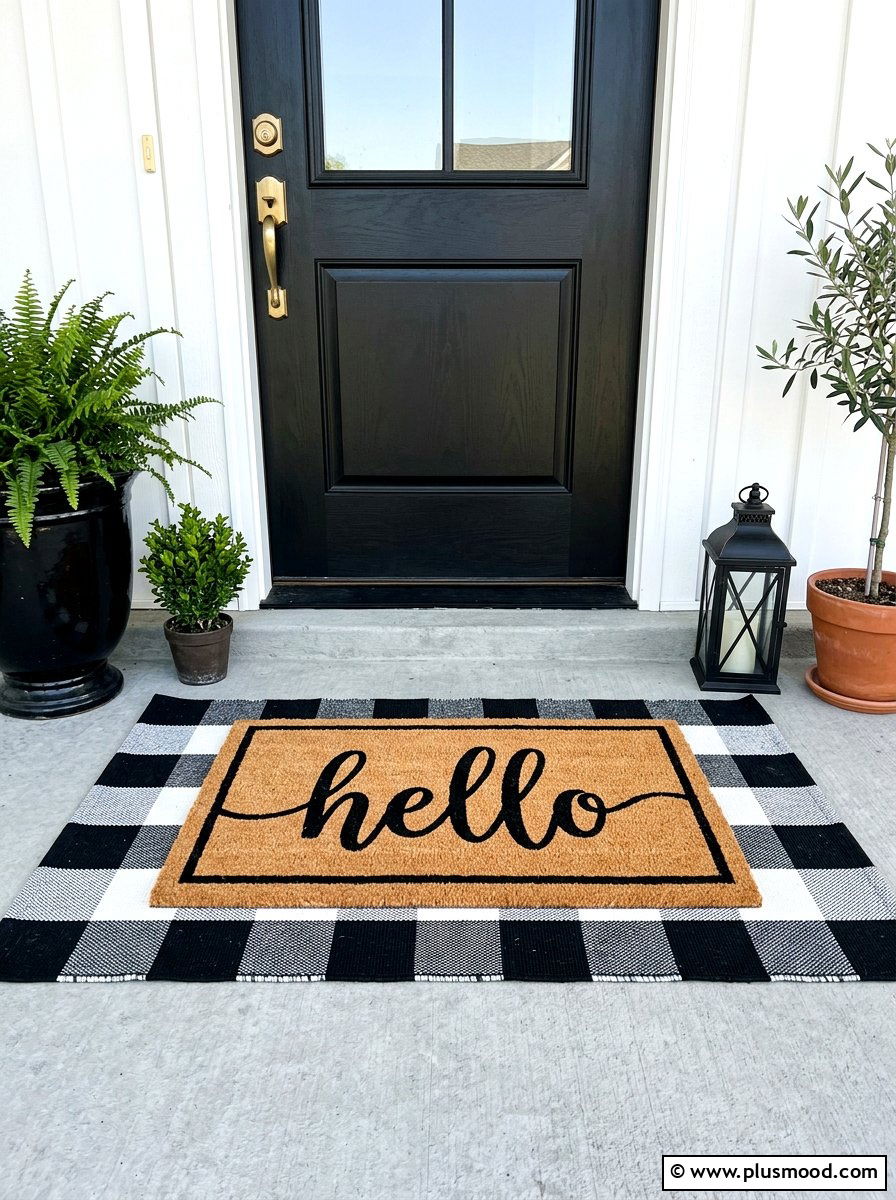 Outdoor Doormat Layering - 25 summer front yard curb appeal ideas