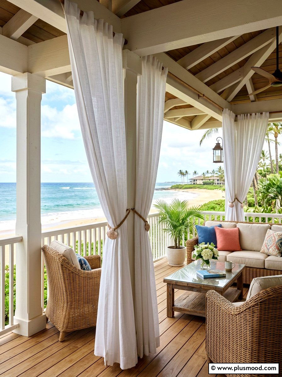 Outdoor Fabric Curtain - 25 summer patio ideas on a budget
