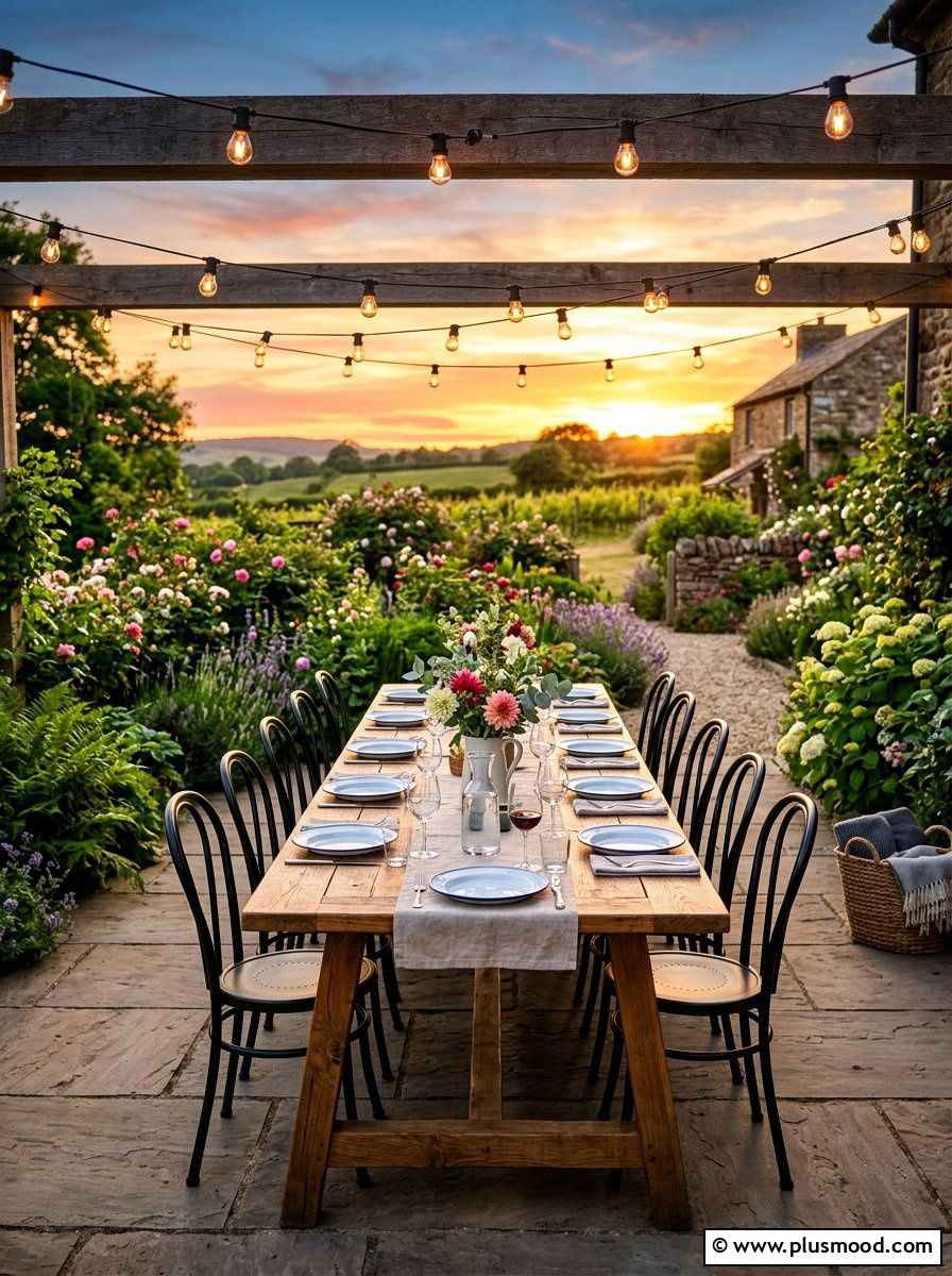 Outdoor Farmhouse Dining - 25 summer farmhouse home decor ideas