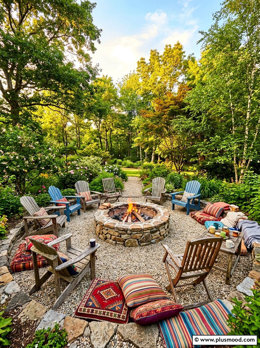 Outdoor Fire Pit - 25 summer boho outdoor party ideas