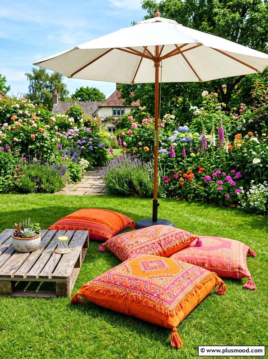 Outdoor Floor Cushions - 25 summer backyard reading nook ideas