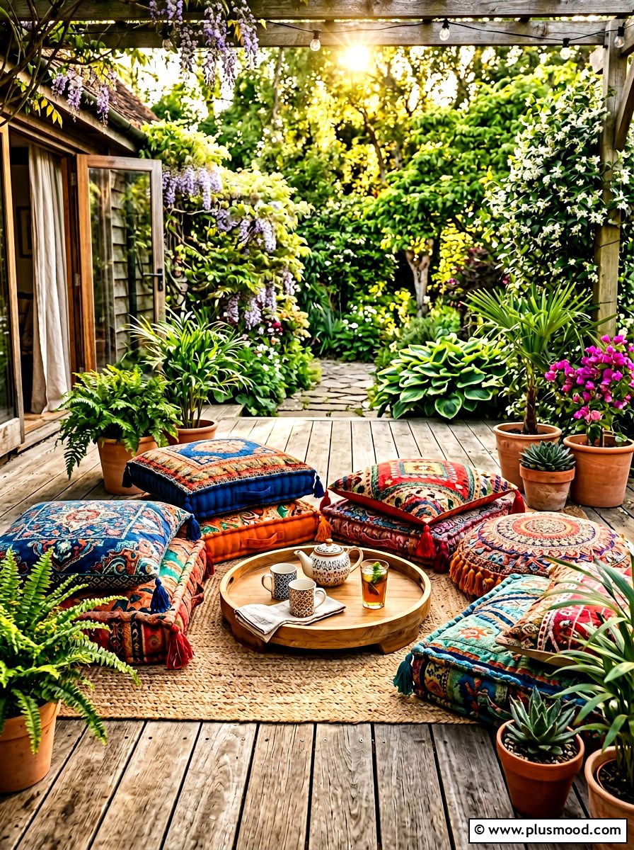 Outdoor Floor Cushions - 25 summer patio decor ideas for renters