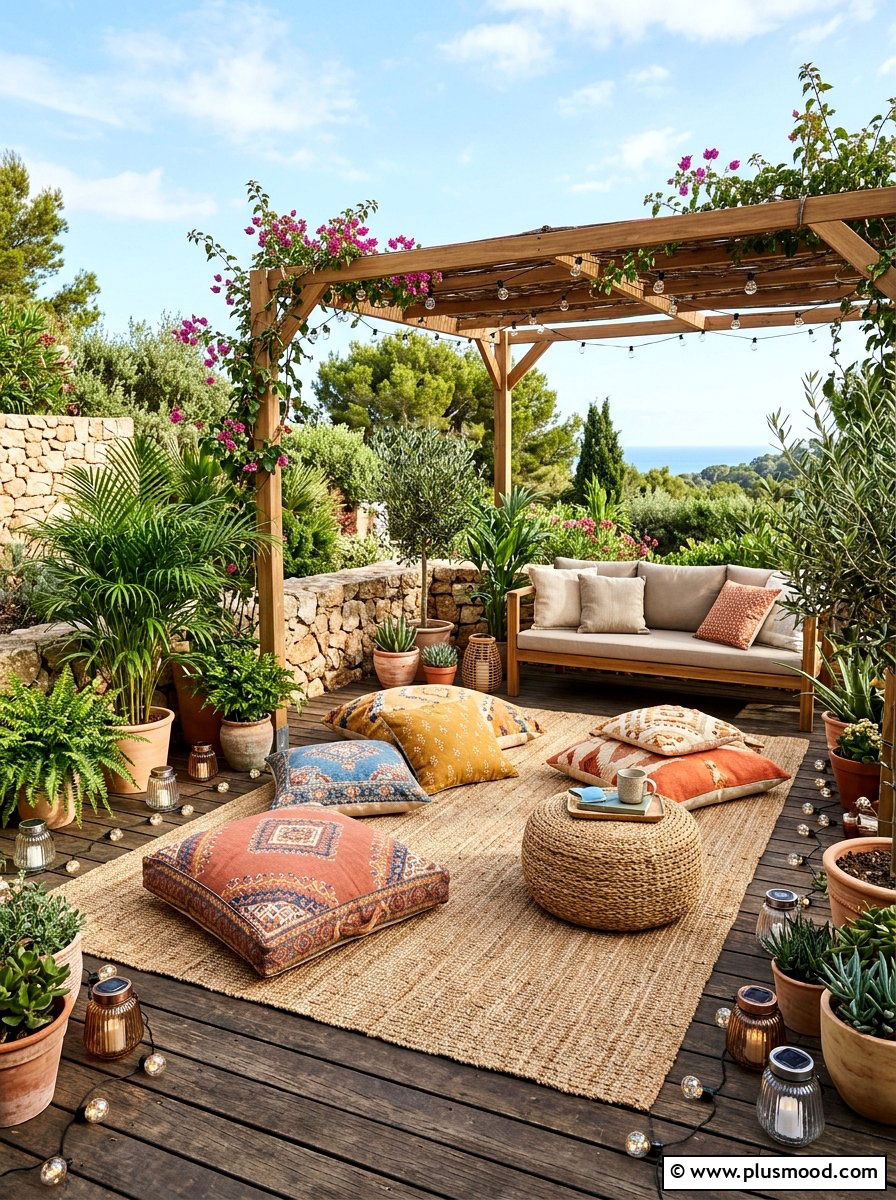 Outdoor Floor Pillow - 25 cheap summer patio ideas