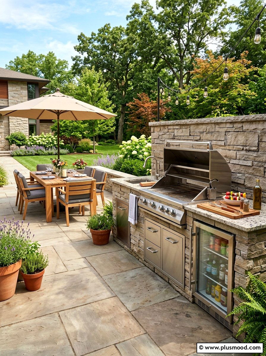 Outdoor Grill Station - 25 late summer landscaping ideas