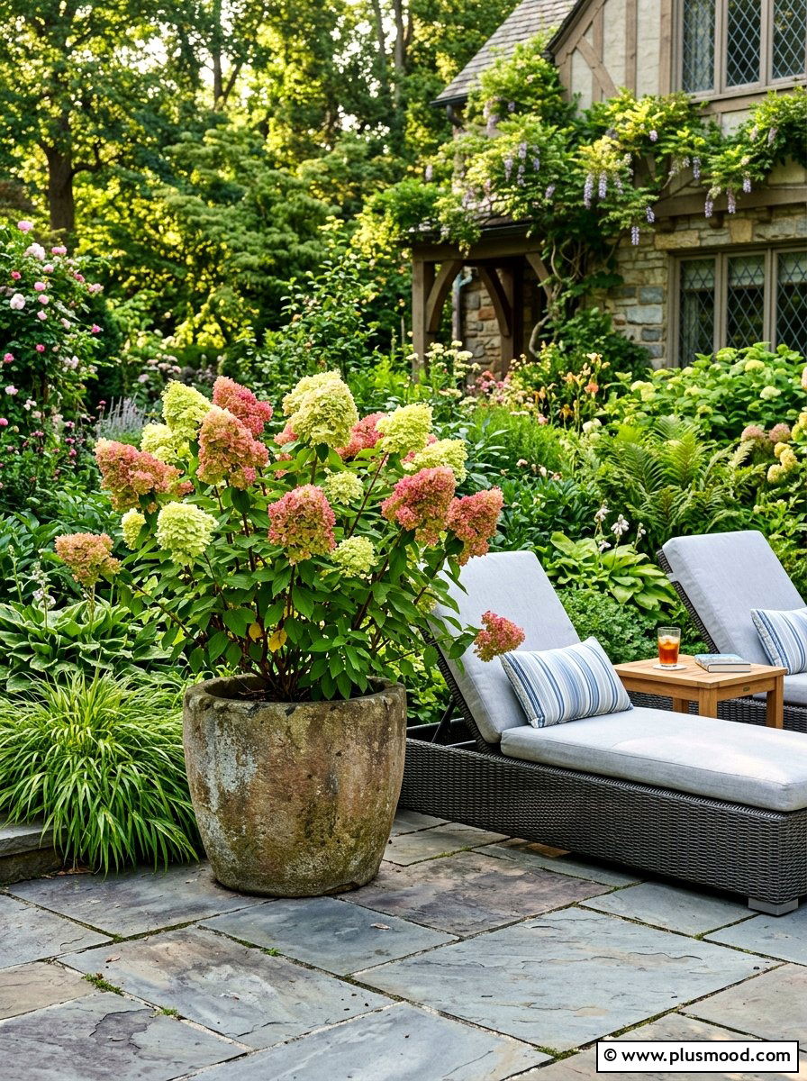 Outdoor Hydrangea Planter - 25 late summer hydrangea decor ideas