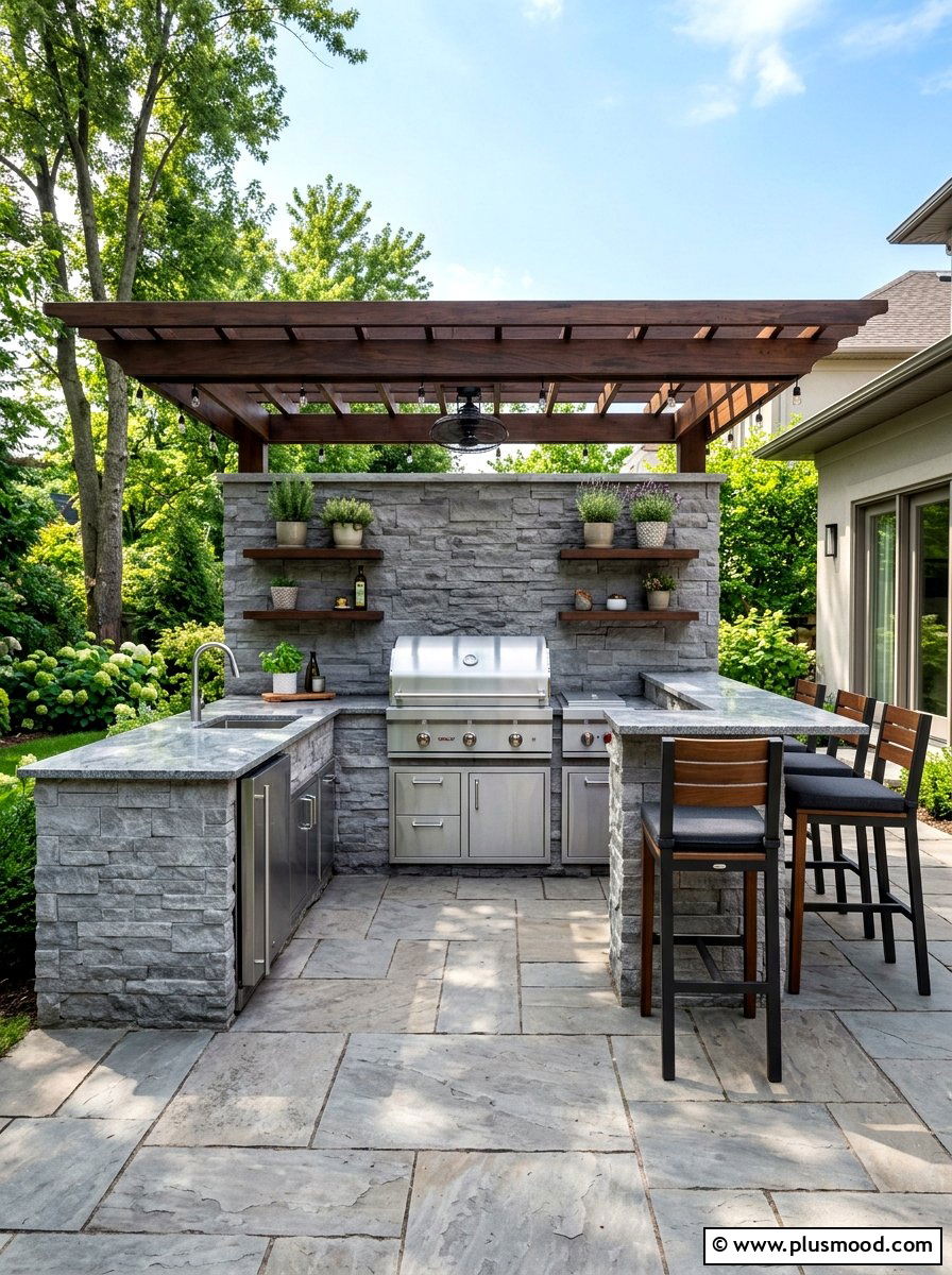 Outdoor Kitchen - 25 summer backyard landscaping ideas