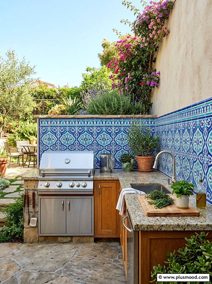 Outdoor Kitchen Backsplash Tile - 25 small backyard ideas with outdoor kitchen