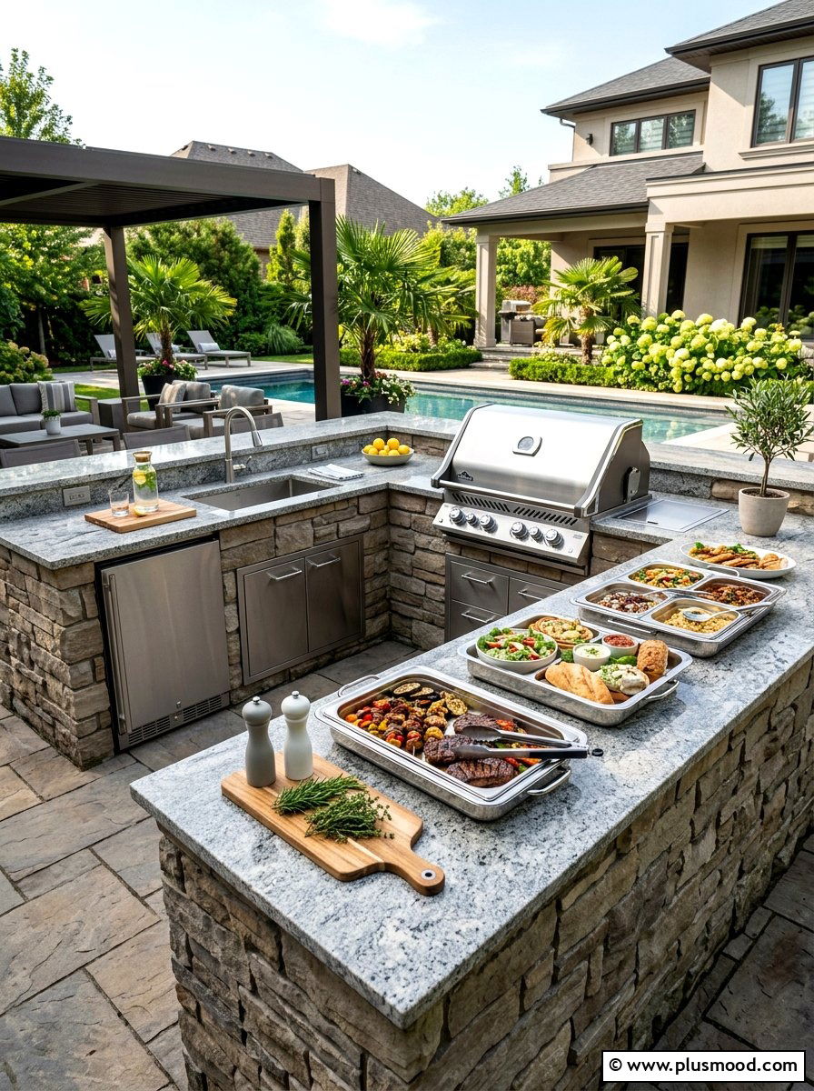Outdoor Kitchen Counter - 25 summer outdoor buffet ideas