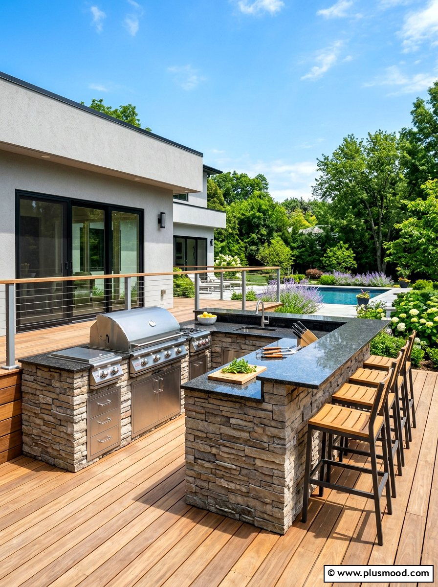 Outdoor Kitchen Deck - 25 summer backyard deck ideas