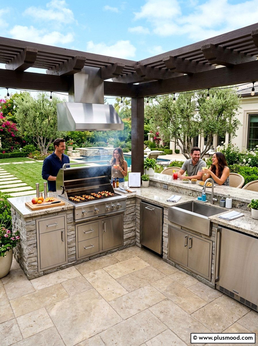 Outdoor Kitchen Grill - 25 summer patio makeover ideas