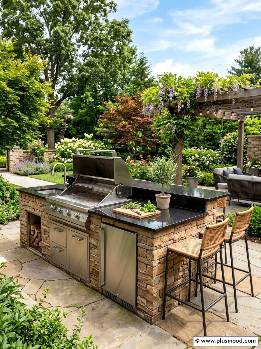 Outdoor Kitchen Island - 25 small backyard ideas for townhomes
