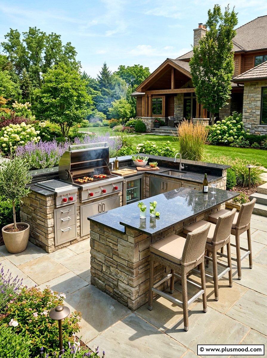 Outdoor Kitchen Island - 25 summer backyard garden ideas