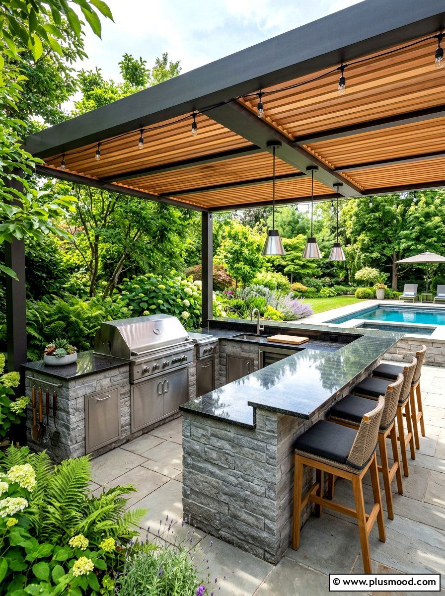 Outdoor Kitchen Island - 25 summer backyard makeover ideas