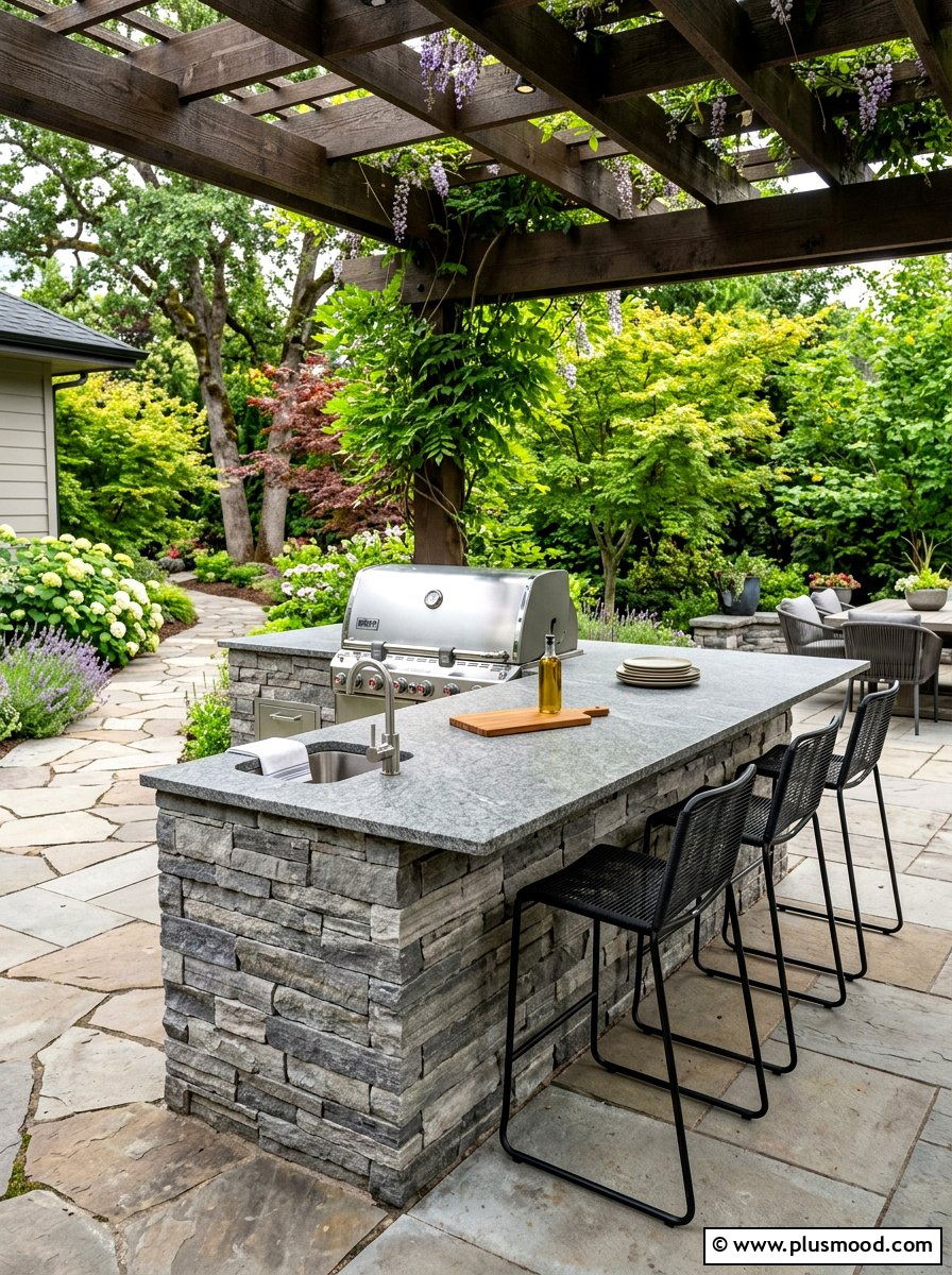 Outdoor Kitchen Island - 25 summer outdoor entertaining ideas