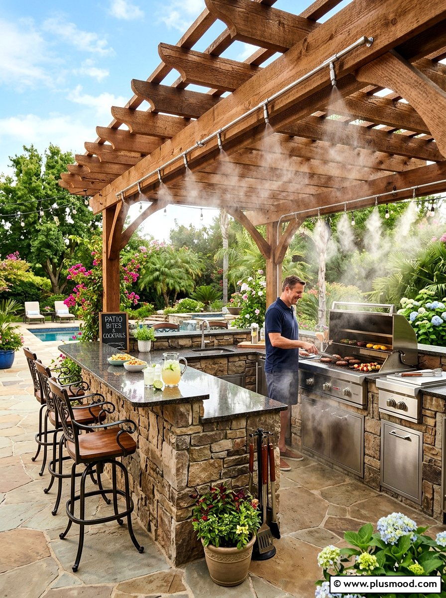 Outdoor Kitchen Misting - 25 summer misting patio ideas
