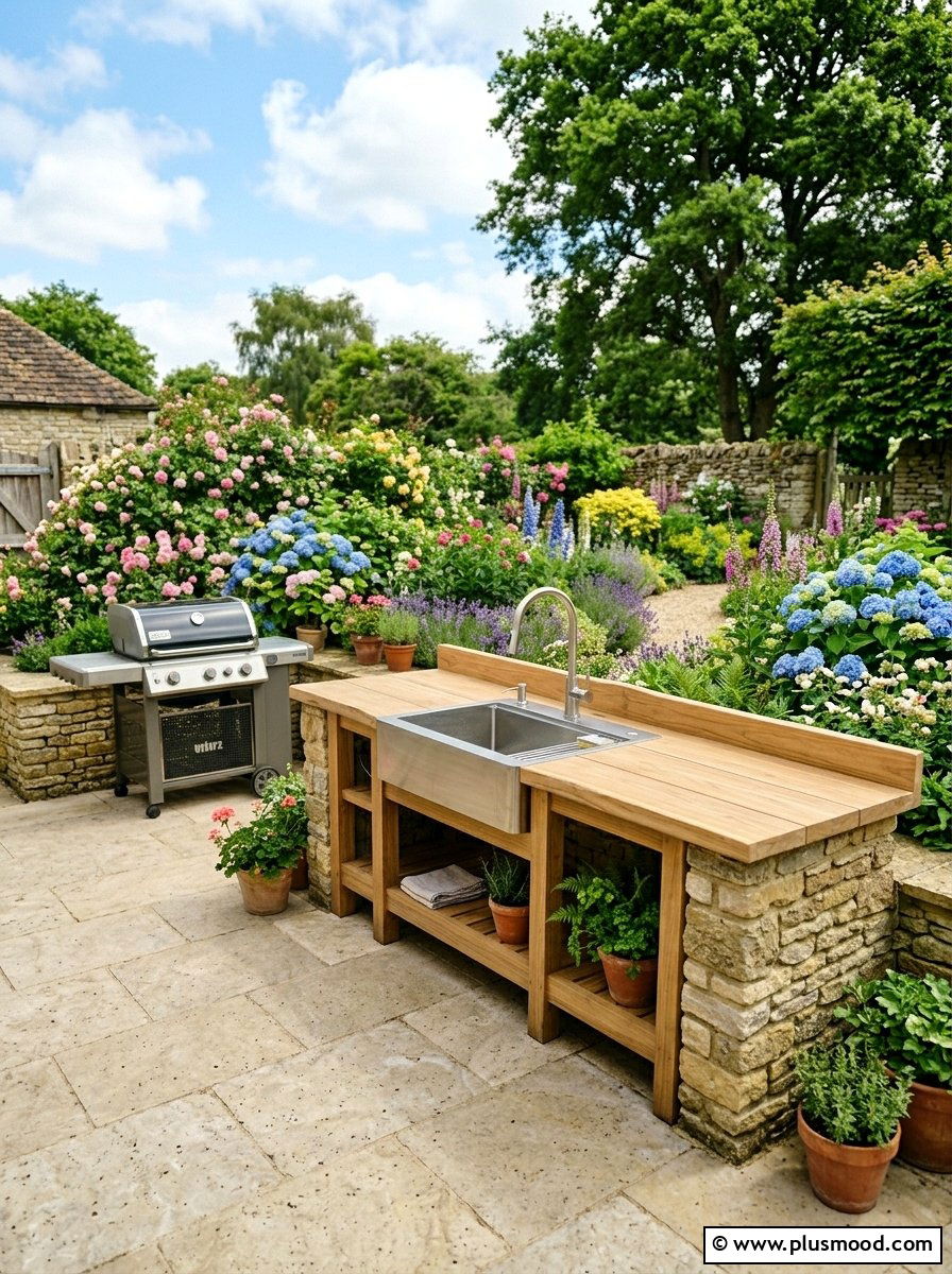 Outdoor Kitchen Sink - 25 small backyard ideas with outdoor kitchen