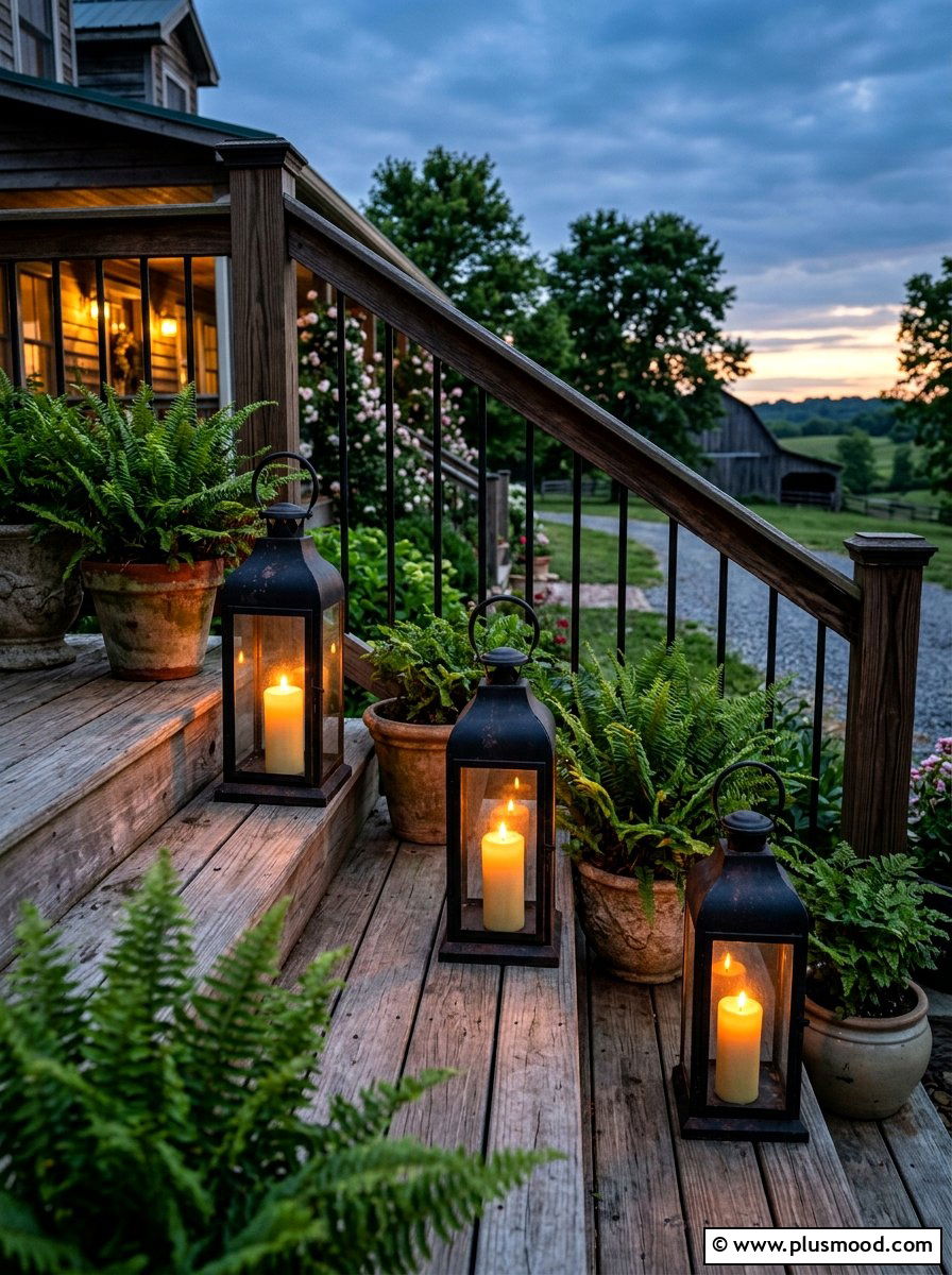Outdoor Lantern Lighting - 25 small backyard ideas farmhouse style