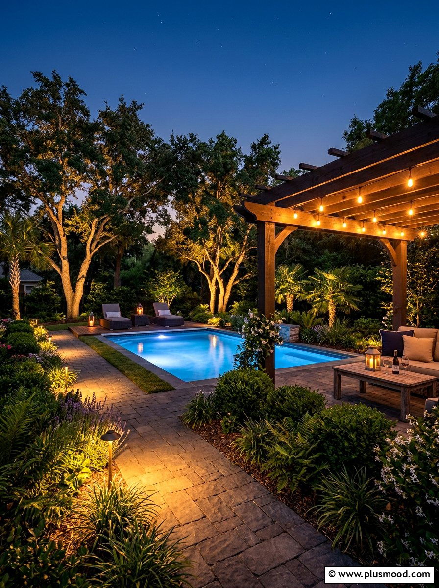 Outdoor Lighting For Shaded Pools - 25 pool landscaping ideas for shaded backyards