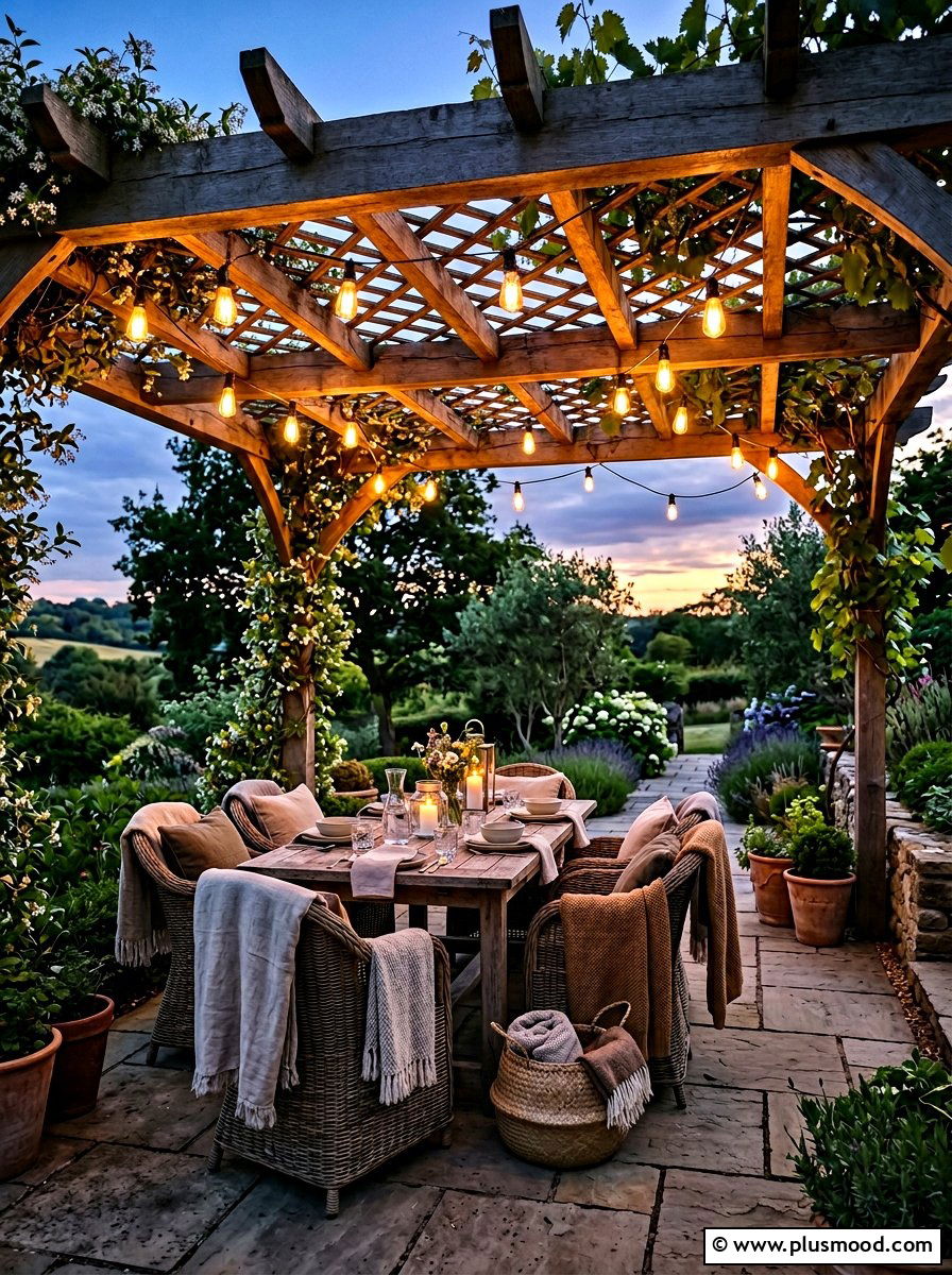 Outdoor Lighting Lattice - 25 small backyard ideas with lattice