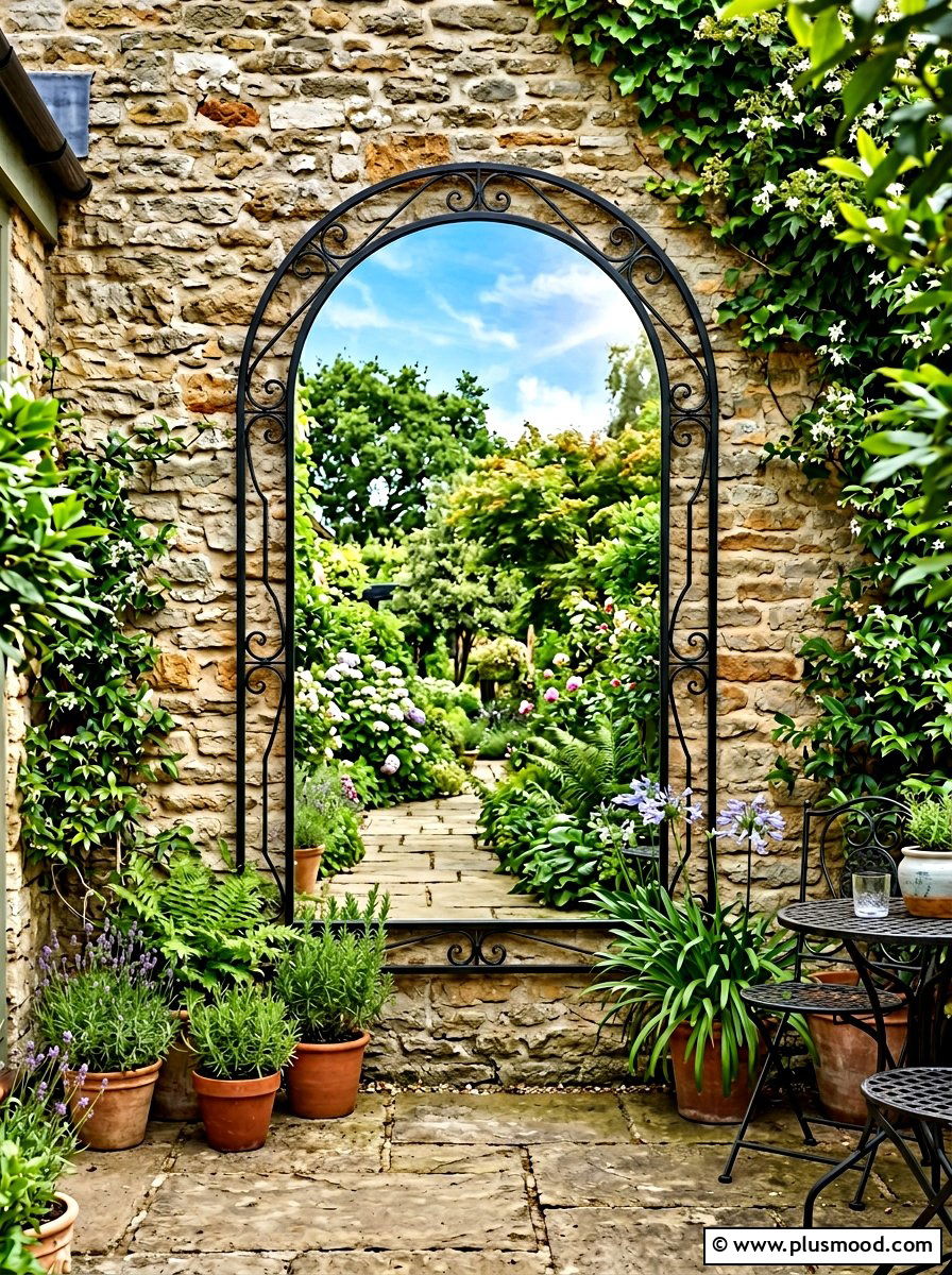Outdoor Mirror Wall - 25 summer narrow patio ideas
