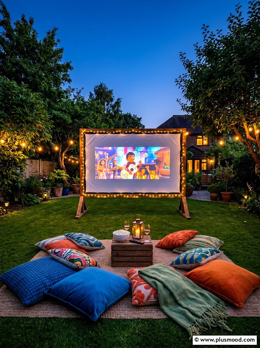 Outdoor Movie Screen - 25 budget summer backyard makeover ideas