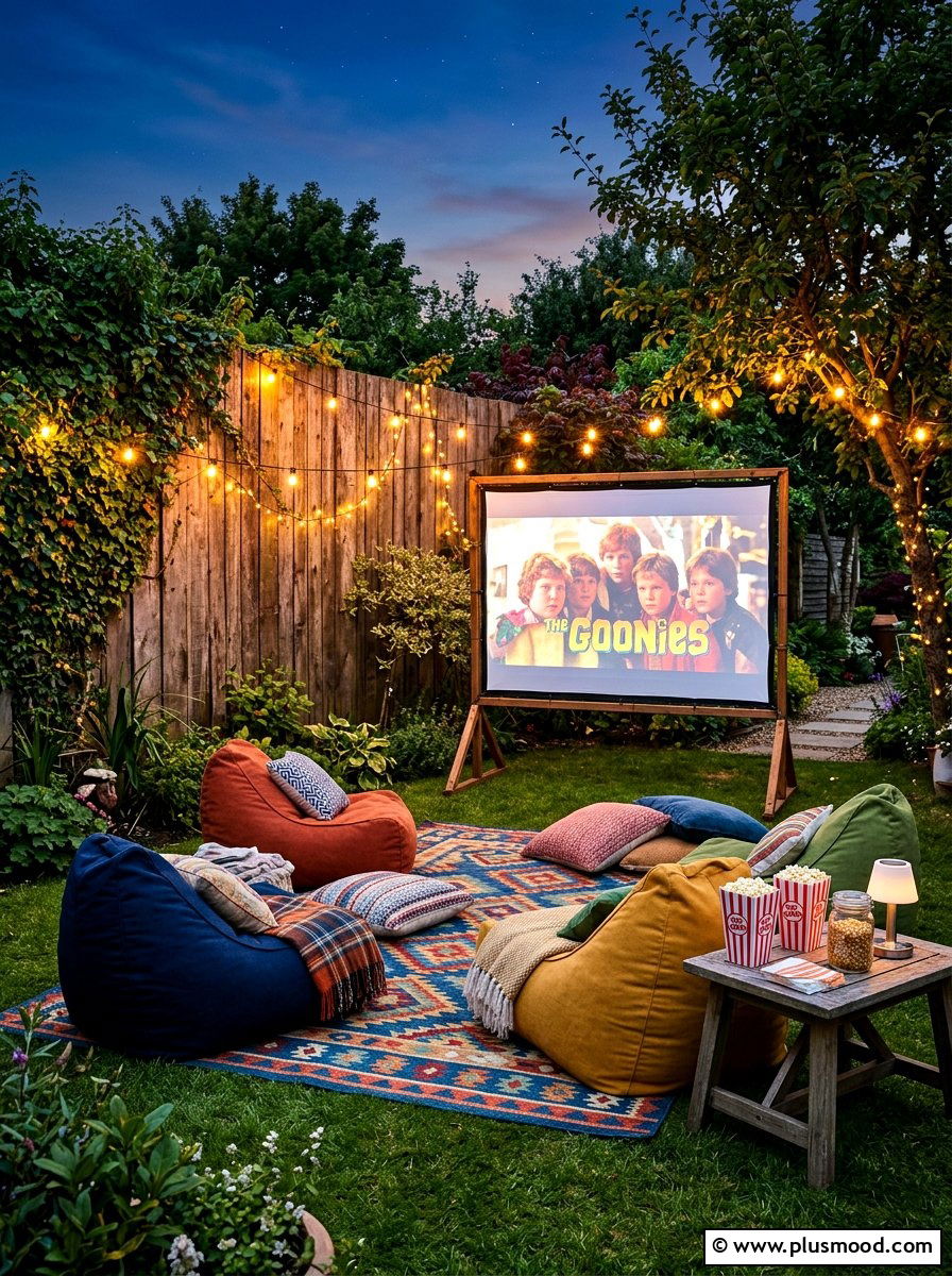Outdoor Movie Screen - 25 summer backyard ideas for small spaces