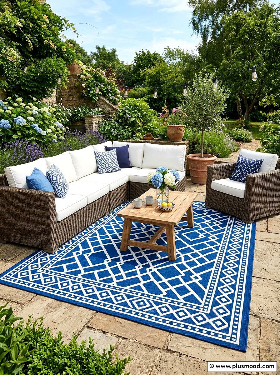 Outdoor Patio Rug - 25 summer home exterior refresh ideas