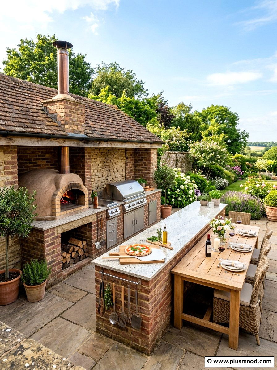 Outdoor Pizza Oven And Grill Combo - 25 summer backyard grill area ideas