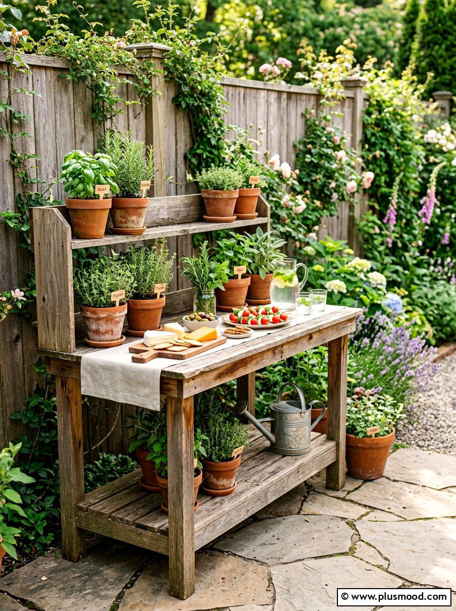 Outdoor Potting Bench - 25 summer cookout setup ideas