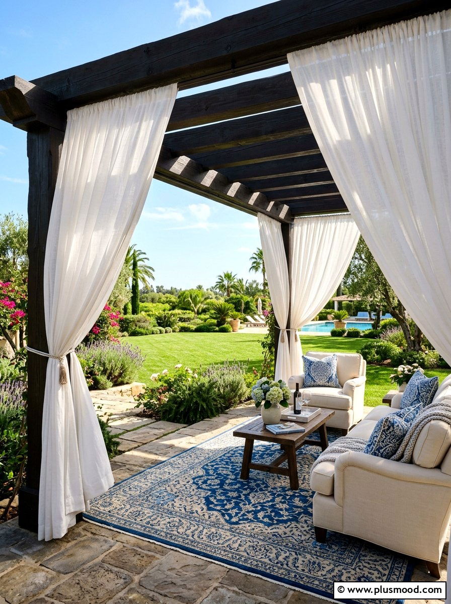 Outdoor Privacy Curtain - 25 summer backyard privacy ideas