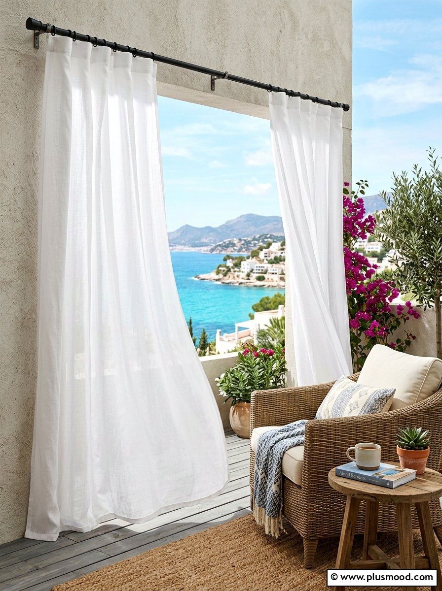 Outdoor Privacy Curtain - 25 summer city balcony summer decor ideas