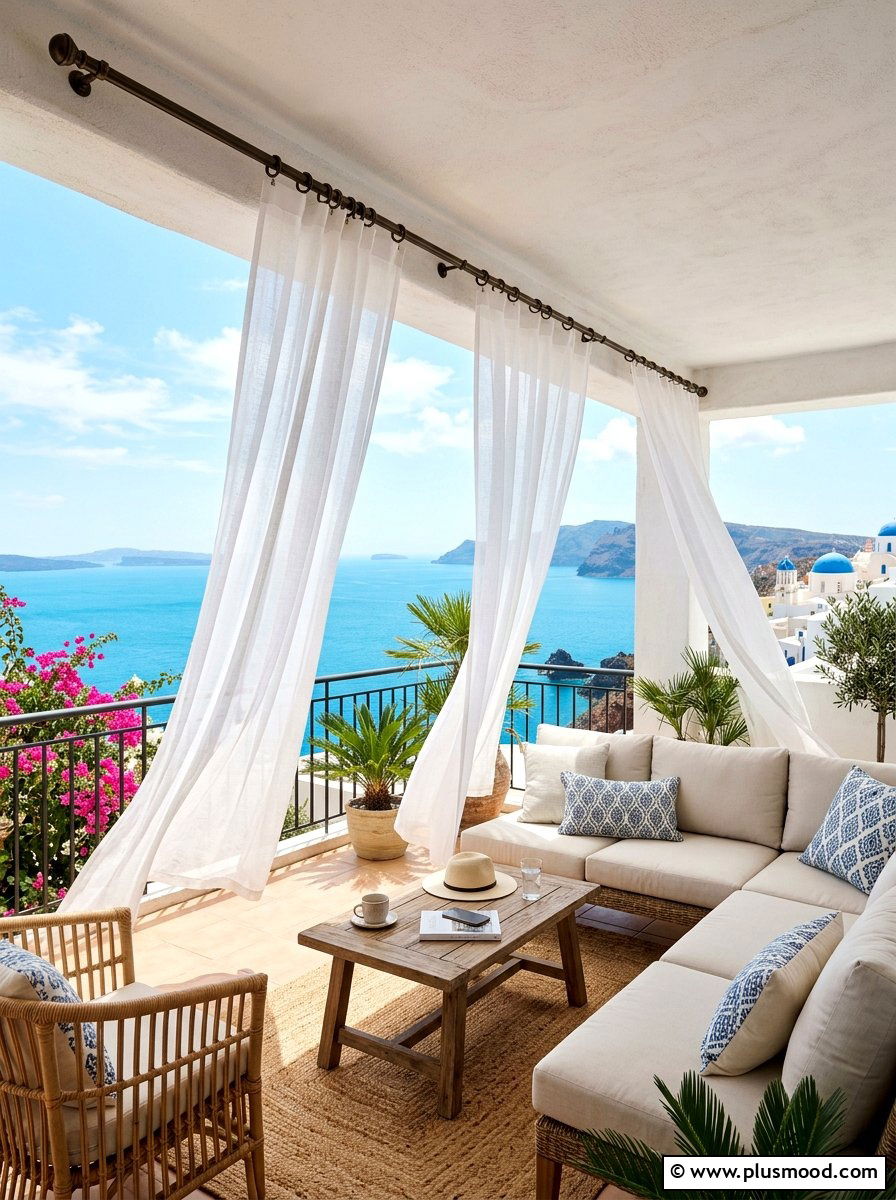 Outdoor Privacy Curtain - 25 summer apartment balcony ideas