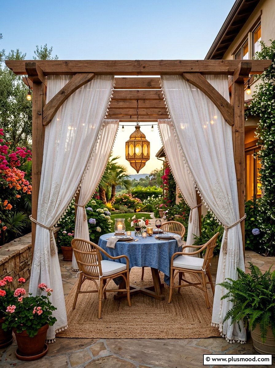 Outdoor Privacy Curtains - 25 small backyard ideas with privacy screen
