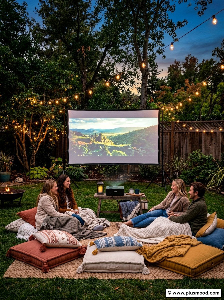 Outdoor Projector Screen - 25 small backyard ideas for rental homes