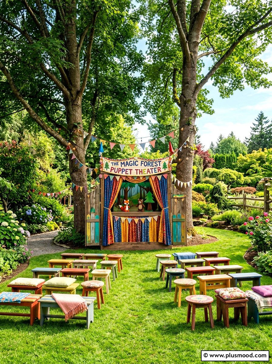 Outdoor Puppet Theater - 25 summer kid friendly outdoor party ideas