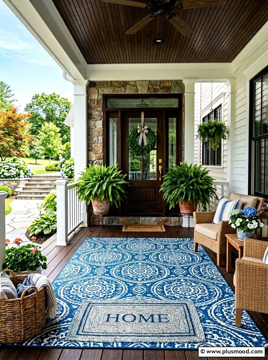 Outdoor Rug - 25 summer easy curb appeal ideas