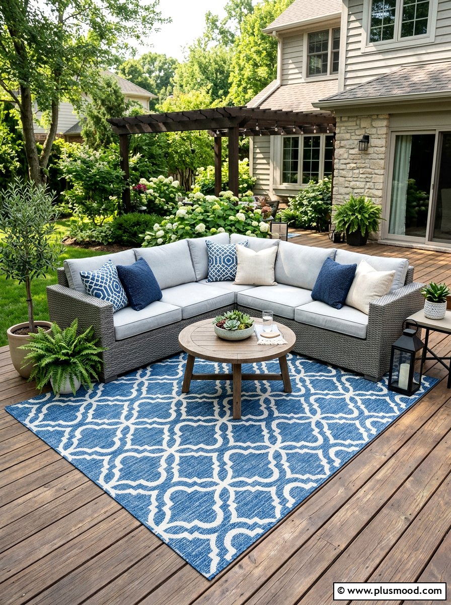 Outdoor Rug Area - 25 small backyard ideas for townhomes