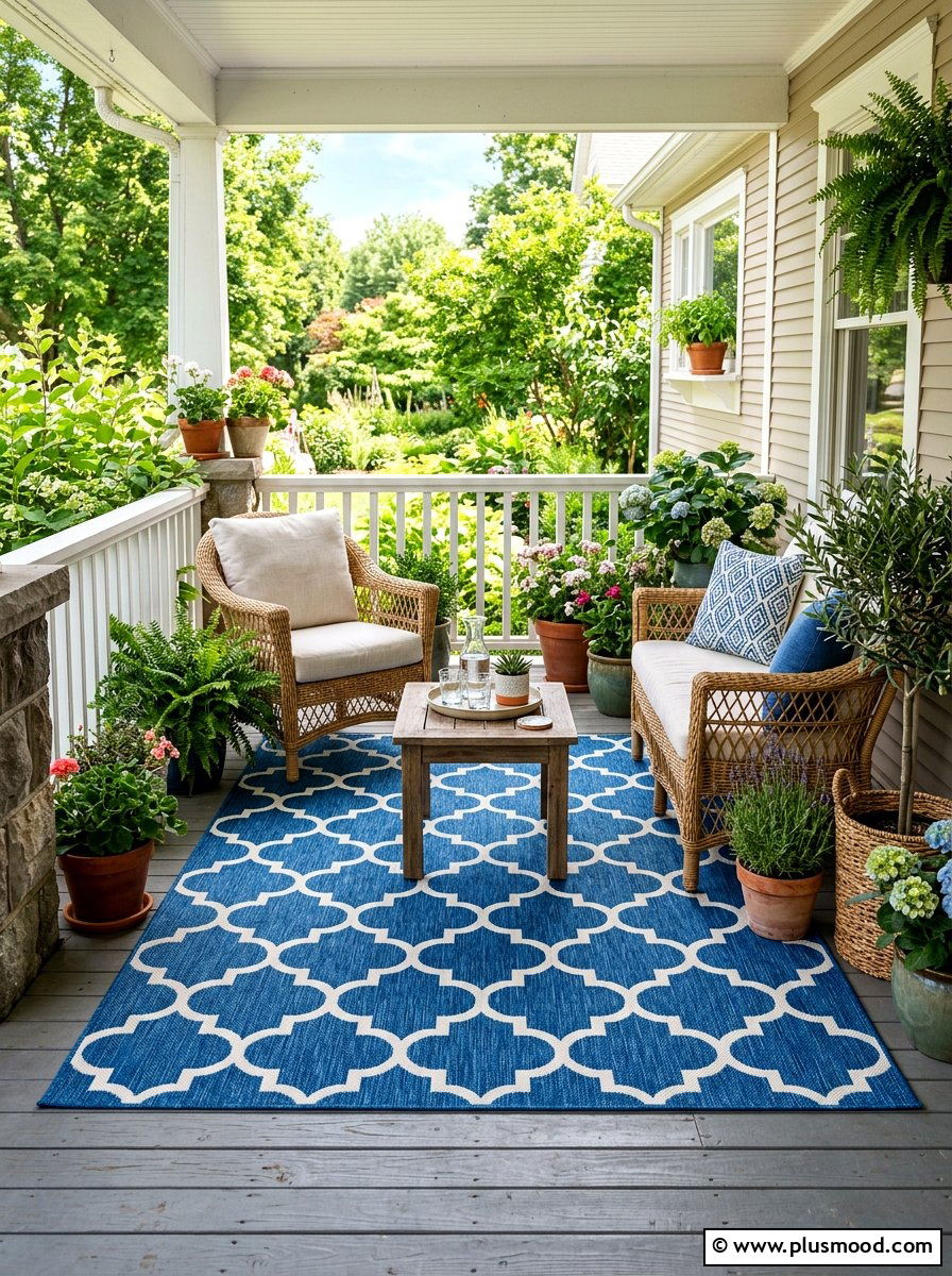 Outdoor Rug Decor - 25 summer front yard refresh ideas