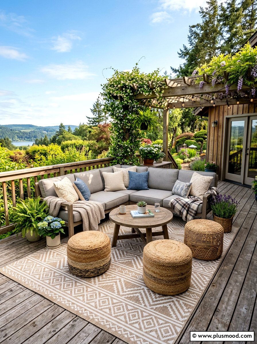 Outdoor Rug Decor - 25 summer patio ideas for hot weather