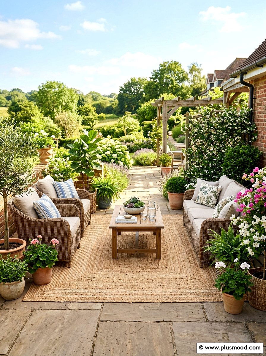 Outdoor Rug Decor - 25 summer small courtyard ideas