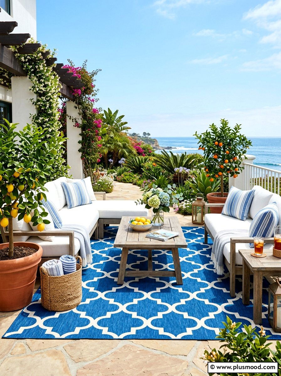 Outdoor Rug Decor - 25 summer backyard makeover ideas