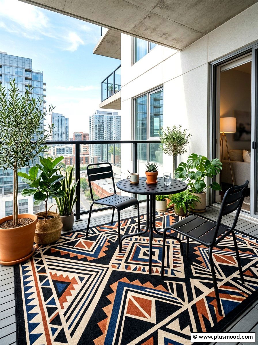 Outdoor Rug For Balcony - 25 summer renter friendly balcony ideas